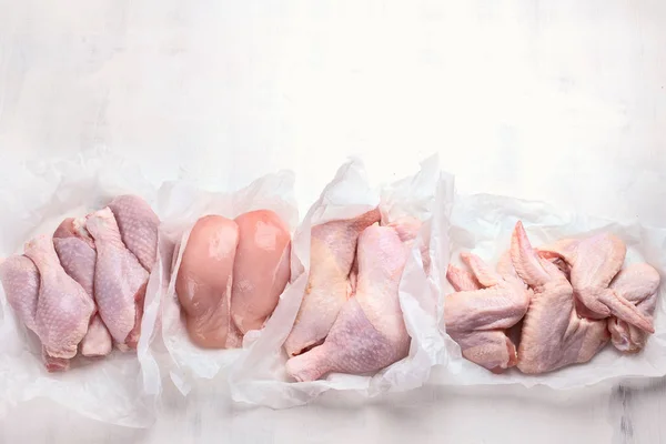 Daging Ayam Mentah Pemandangan Bagus Makanan Diet Sehat — Stok Foto