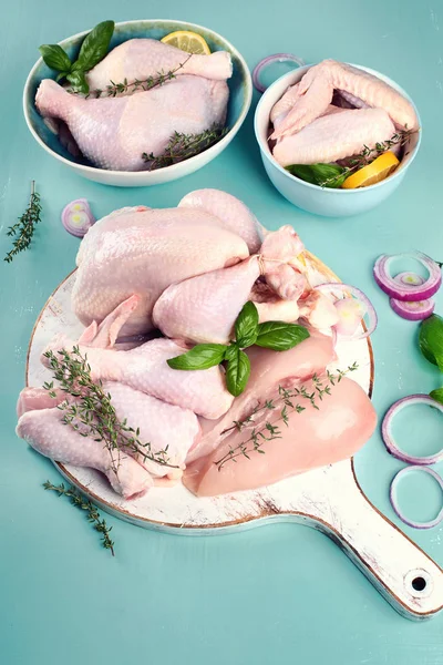 Rauw Kippenvlees Bovenaanzicht Gezond Eten — Stockfoto