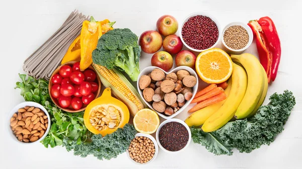 Alimenti Alto Contenuto Fibre Sano Concetto Dieta Equilibrata Vista Dall — Foto Stock