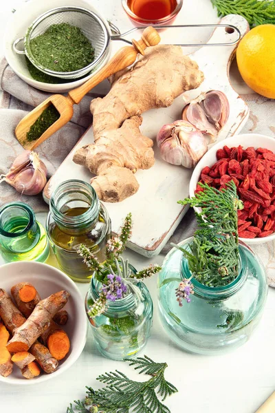 Concepto Medicina Alternativa Medicina Herbal Homeopatía — Foto de Stock