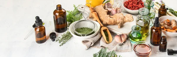 Concepto Medicina Alternativa Medicina Herbal Homeopatía —  Fotos de Stock