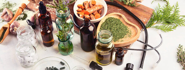 Homeopathy. Alternative medicine concept.