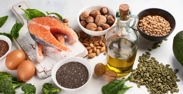 Foods Highest Omega Fatty Acids — Stock Photo, Image