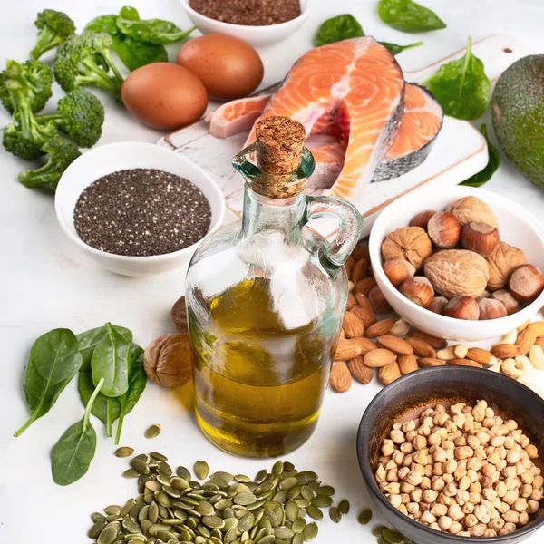 Foods Highest Omega Fatty Acids — Stock Photo, Image