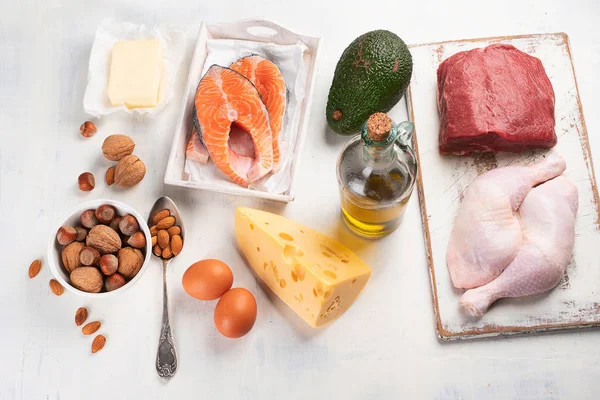 Ketogene Low Carbs Diät Gesunde Ernährung — Stockfoto