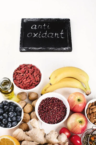 天然の抗酸化物質 健康的な食事の概念の食料源 — ストック写真
