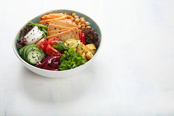 Buddha Bowl Met Tofu Gezond Vegan Vegetarische Maaltijden Concept — Stockfoto