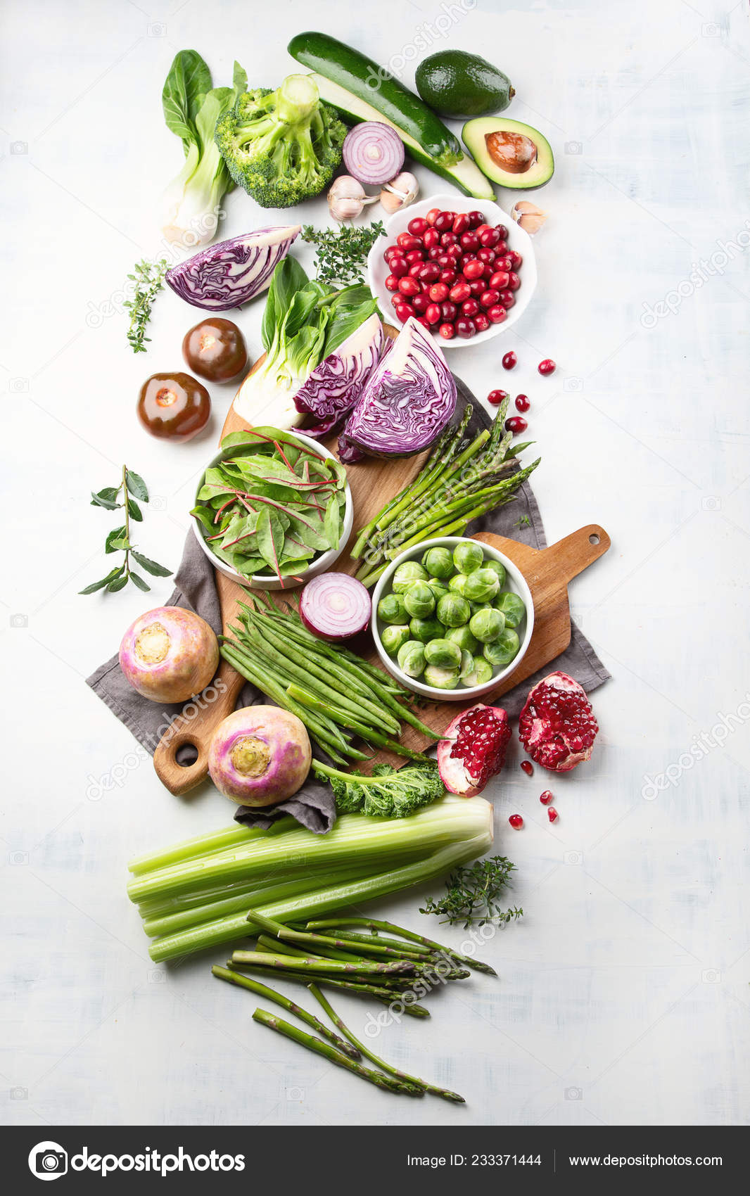 Top View Healthy Seasonal Vegetables Healthy Cooking Tabletop Stock