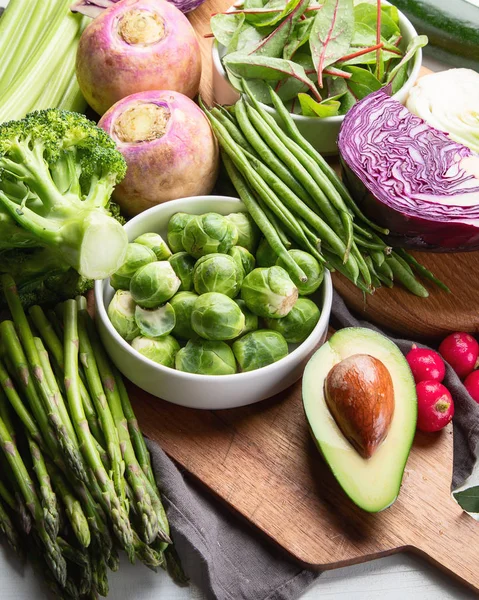 High Angle View Seasonal Vegetables Healthy Cooking Tabletop — Stock Photo, Image