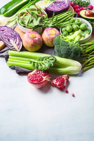 Bodegón Verduras Temporada Para Una Cocina Saludable Con Espacio Para — Foto de Stock