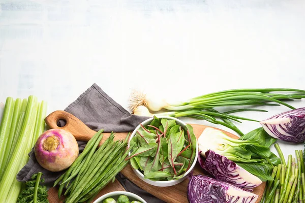 Kopya Alanı Ile Sağlıklı Yemek Pişirmek Için Mevsim Sebzeleri Still — Stok fotoğraf