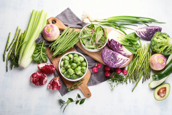 Stillleben Von Saisongemüse Für Gesundes Kochen — Stockfoto