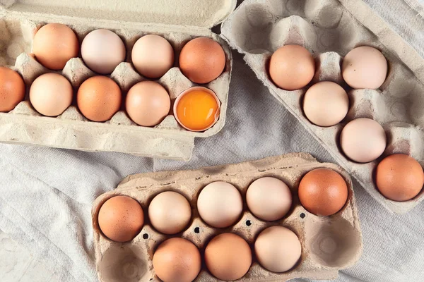 Des Œufs Poulet Vue Dessus — Photo