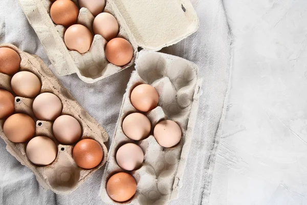 Des Œufs Poulet Vue Supérieure Avec Espace Copie — Photo