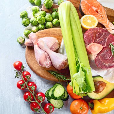 Çeşitli Paleo diyet ürünleri 