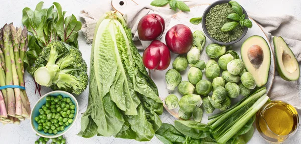 Foods rich in vitamin K. Panorama, banner — Stock Photo, Image