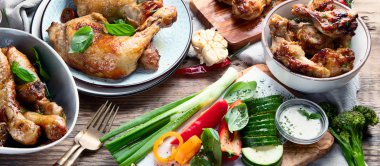 Izgara tavuk budu ve kanatlar