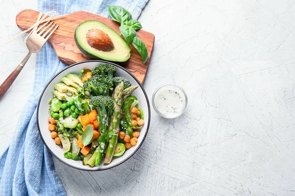 Buddha skål. Övre vy, Flat Lay med kopierings utrymme — Stockfoto