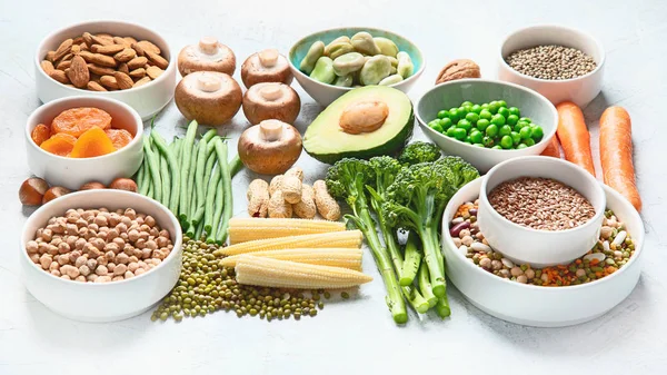 Voedselbronnen van plantaardige eiwitten — Stockfoto