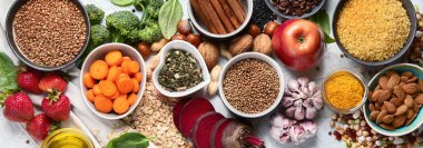 Karaciğer detoks diyet gıda kavramı . Sağlıklı karaciğer için gıdalar.