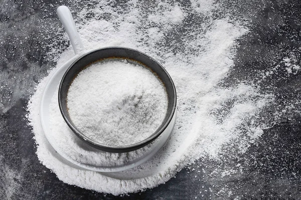 Bowl of white salt — Stock Photo, Image