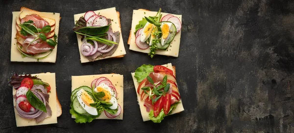 Open faced sandwiches — Stock Photo, Image