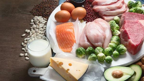 Melhores alimentos ricos em proteínas — Fotografia de Stock