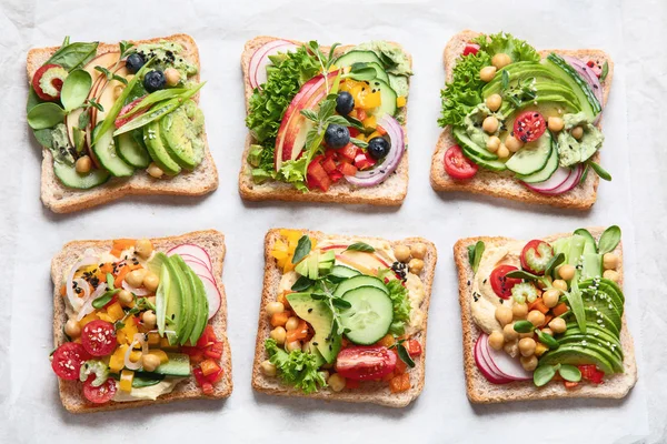 Sortiment sandvișuri vegane — Fotografie, imagine de stoc