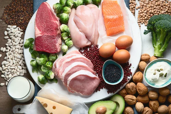 Los mejores alimentos ricos en proteínas — Foto de Stock