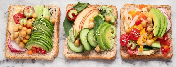 Vegetable sandwiches — Stock Photo, Image
