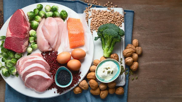 Melhores alimentos ricos em proteínas — Fotografia de Stock