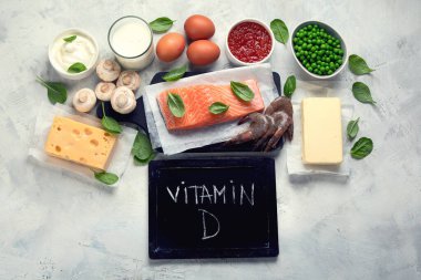 Foods rich in vitamin D clipart
