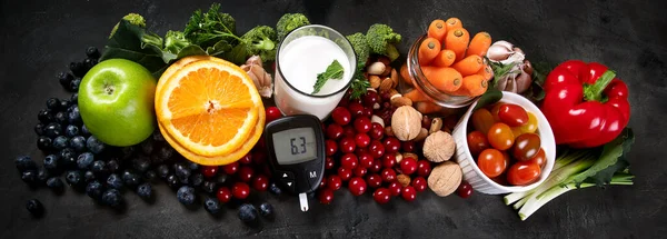 Діабет Холестерин Контролюють Дієту Здорове Харчування Концепції Всесвітнього Дня Діабету — стокове фото