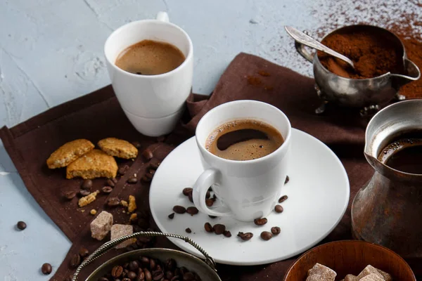 Kahve Fincanı Fasulyeli Kahve — Stok fotoğraf