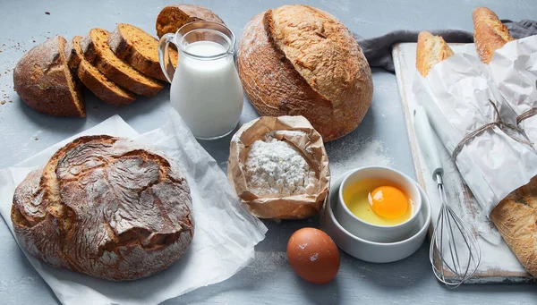Свежий Хлеб Пекарный Фон — стоковое фото
