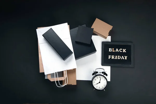 Promotion Composition Black Friday Sale Special Discount Christmas Offer Black — Stock Photo, Image