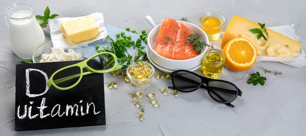 Levensmiddelen Rijk Aan Vitamine Krijtbord — Stockfoto