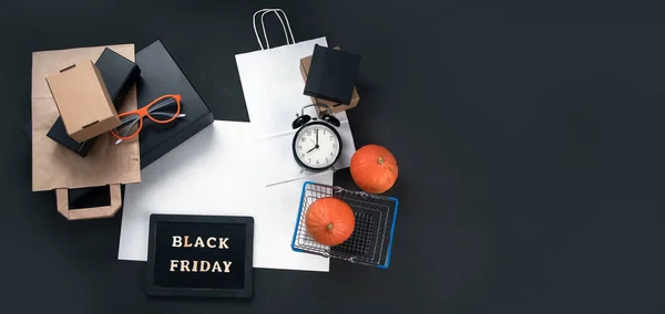 Promotion Composition Black Friday Sale Special Discount Christmas Offer Black — Stock Photo, Image
