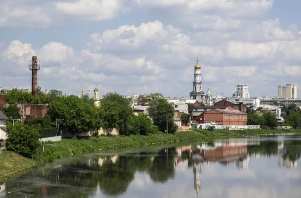 Kharkov Bridge Day River Skyline Sunny City Architecture Sky Travel — Stock Photo, Image