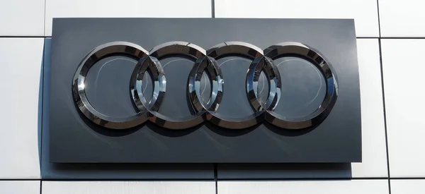 Hmelnitski Ukrayna Temmuz 2018 Audi Logosu Audi Tasarımları Alman Otomobil — Stok fotoğraf