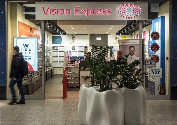 Polen Krakau Maart 2018 Vision Express Slaan Galeria Krakowska — Stockfoto