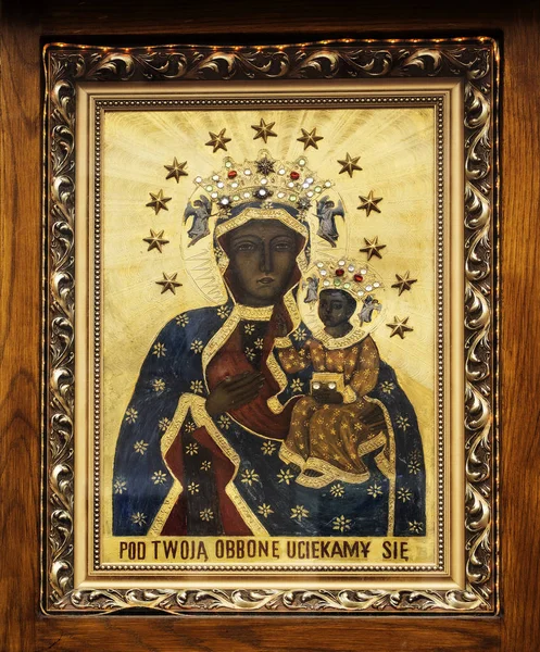 Polen Krakau Maart 2018 Katholieke Ikoon Van Moeder Gods Met — Stockfoto
