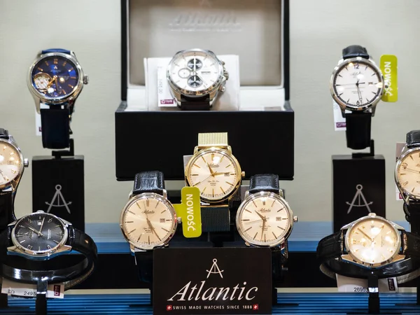 Polonia Krakow Marzo 2018 Tienda Relojes Del Atlántico — Foto de Stock