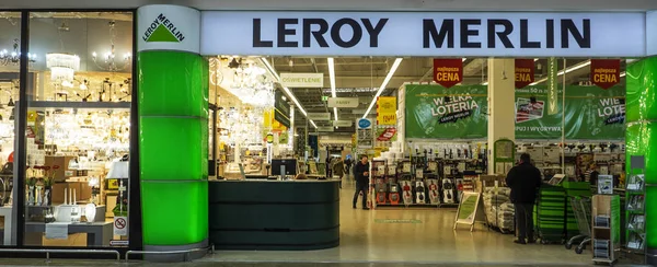 Polen Krakau Maart 2018 Leroy Merlin Winkel Centrum Van Stad — Stockfoto