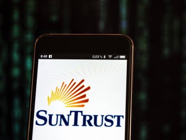 Güneş güven Bankası logosu bir akıllı telefon görüntülenen gördüm