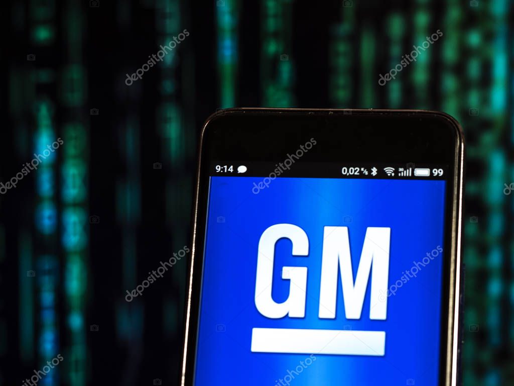 KIEV, UKRAINE - September 12, 2018: General Motors logo seen displayed on smart phone