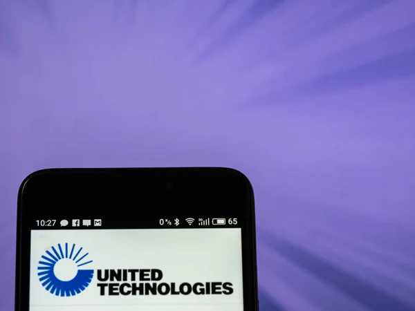 Logotipo United Technologies Corporation Utc Visto Teléfono Inteligente — Foto de Stock