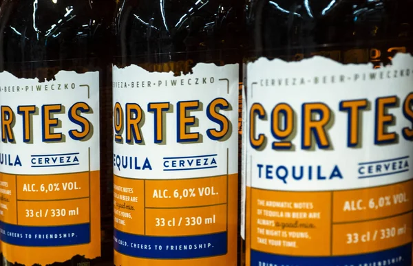 Kyjev Ukrajina Září 2018 Cortes Tequila Pivo Obchodě — Stock fotografie