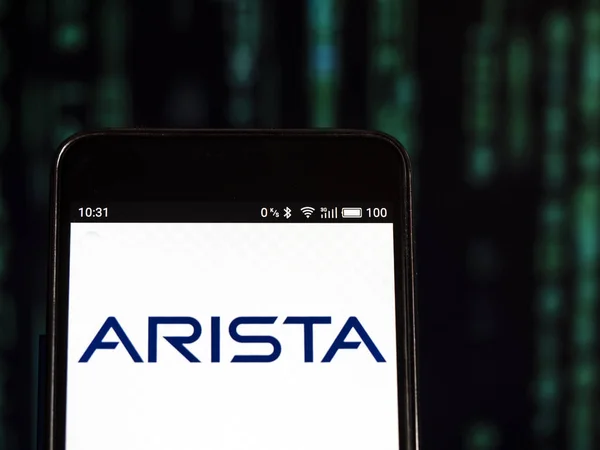 Kiev Ukraine Sept 2018 Arista Networks Firmenlogo Auf Dem Smartphone — Stockfoto