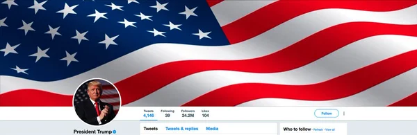 Kiev Ucraina Ottobre 2018 Official Twitter Page Donald Trump President — Foto Stock